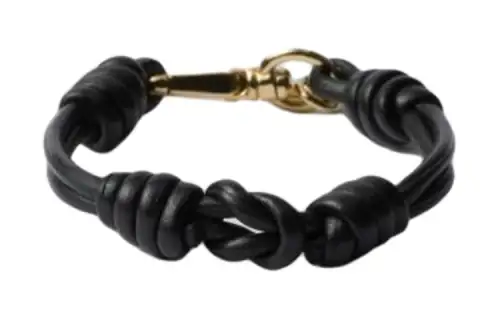 PRADA Leather Bracelets Women's Black