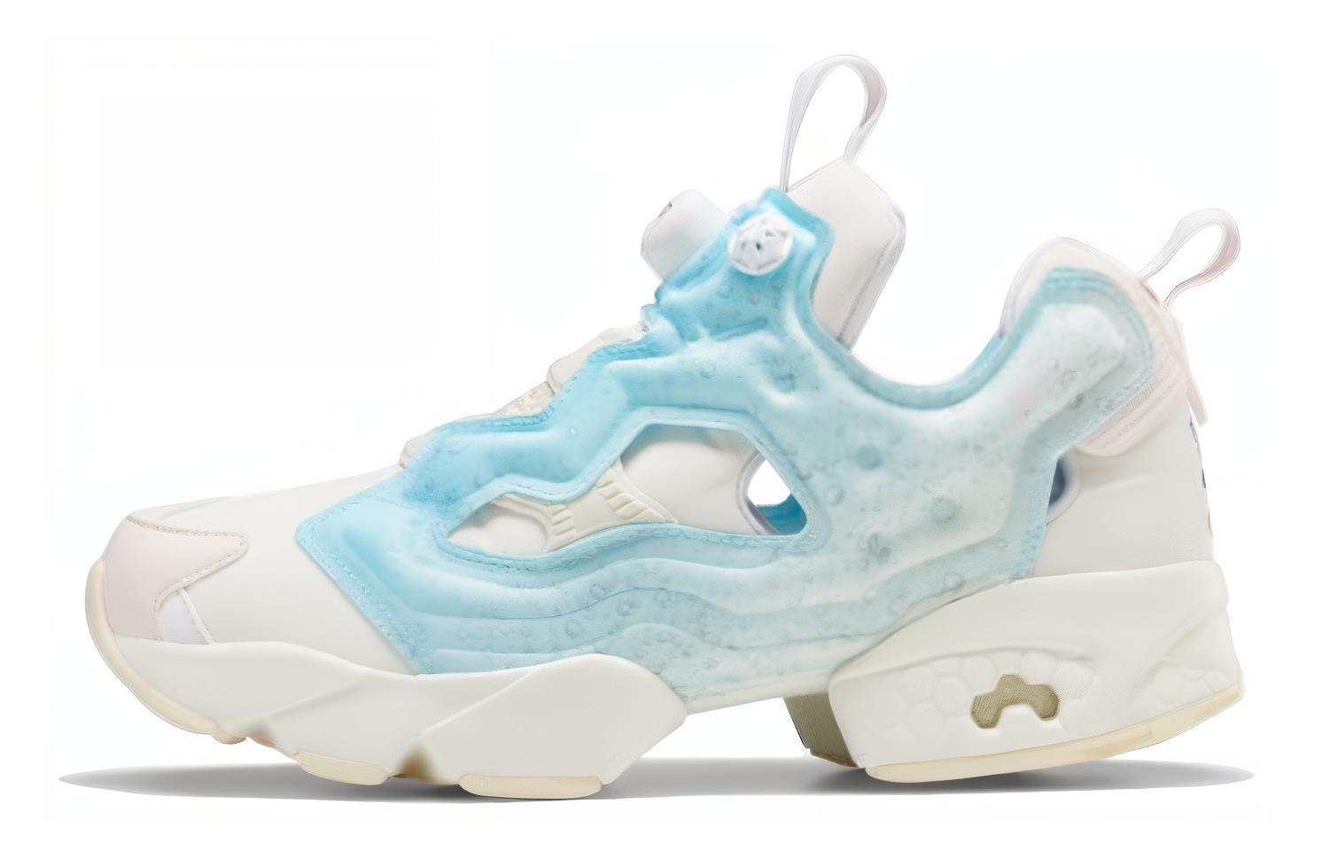 Reebok Instapump Fury fabric, trendy and comfortable, low-top lifestyle casual shoes, same style for men and women, blue and white