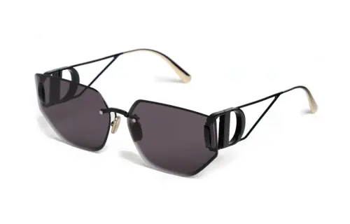 DIOR Acetate Metal Irregular Shape Sunglasses Women's Gold