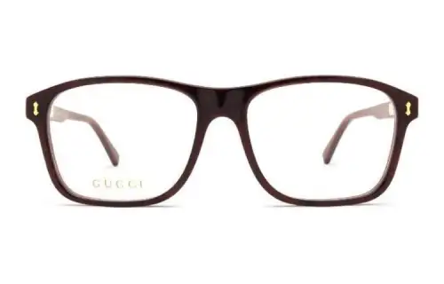 GUCCI Rectangular Eyeglass Frames Men's Brown