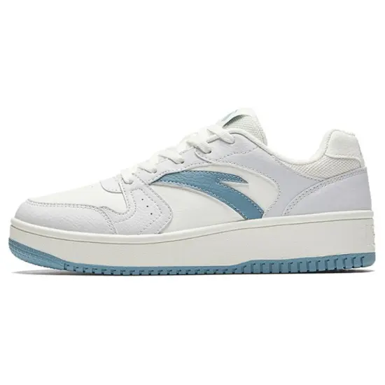 ANTA Life Collection Skateboard Shoes Women's Low-Top Ivory White/Sand Grey