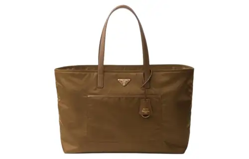 PRADA Re Edition Fabric With Leather Handbag Large Women's Beige