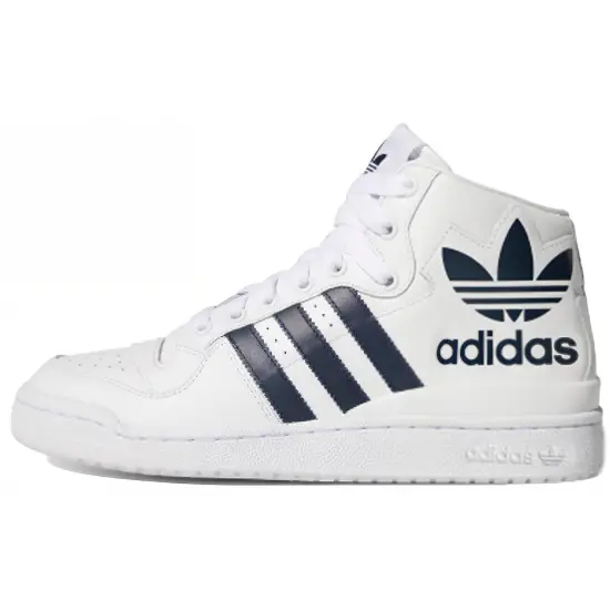 Adidas Originals FORUM Skateboarding Shoes Unisex Mid-top White/navy Blue