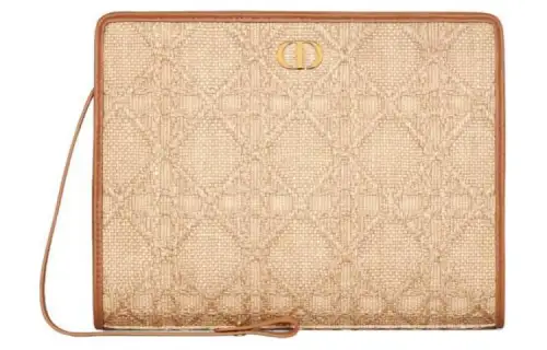 DIOR Raffia Clutch Women's Natural