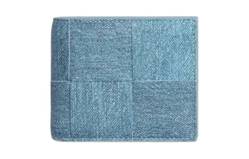 Bottega Veneta CASSETTE Lambskin Card Holder, Wallet Men's Blue
