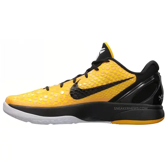 Nike Zoom Kobe 6 Basketball Shoes Men Low-top Black/Yellow/White