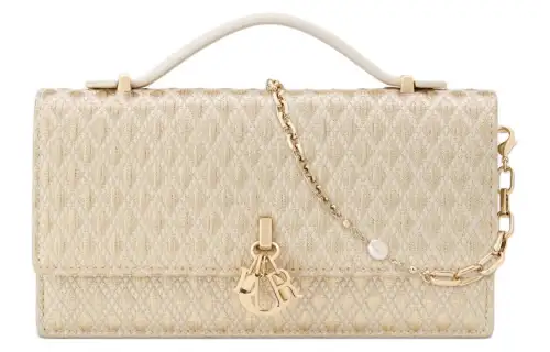 DIOR Jacquard One Shoulder Handbag, Crossbody Bag Mini Women's Light Brown