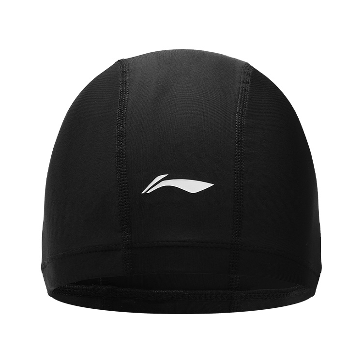 Li Ning Adults Swimming Cap Fabric Unisex Black