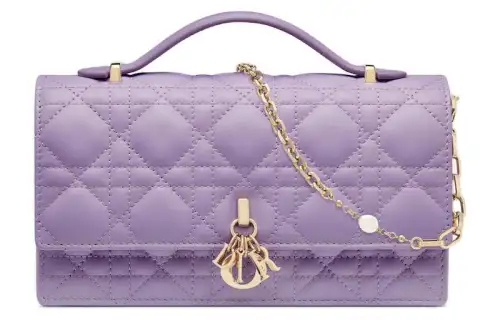 DIOR Lambskin Shoulder Bag, Crossbody Bag, Handbag Mini Women's Purple