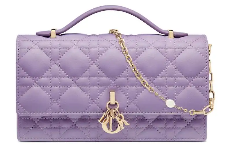 DIOR Lambskin Shoulder Bag, Crossbody Bag, Handbag Mini Women's Purple