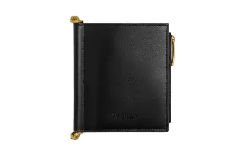 Bottega Veneta Solstice Calfskin Wallet Small Women's Black