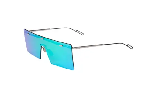 DIOR Irregular Shape Sunglasses Women's Silver