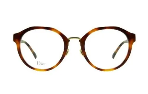DIOR Round Eyeglass Frames Women's Tortoiseshell