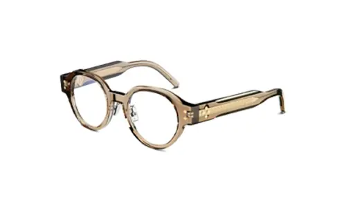 DIOR Acetate Irregular Shape Eyeglass Frames Men's Yellow
