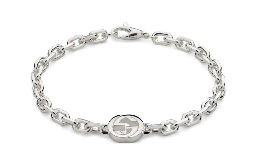 Браслет Gucci Interlocking Double G (серебряный)