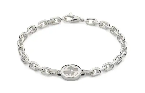 GUCCI Interlocking 925 Sterling Silver Bracelets Unisex Silver