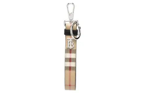 Burberry Tb Monogram Plaque Checked Keyring