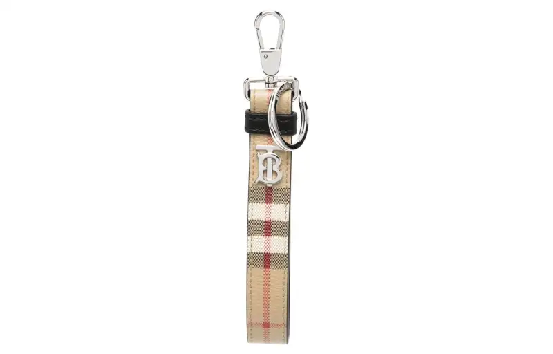 Burberry Tb Monogram Plaque Checked Keyring