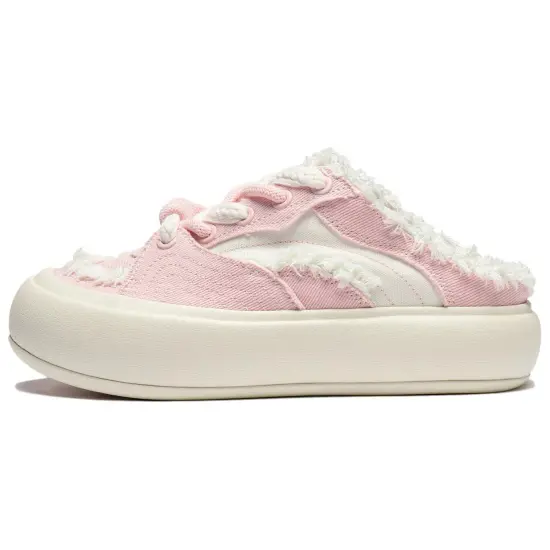LiNing Slip Resistant Cushioning Low Top Skateboard Shoes Women's Pink White