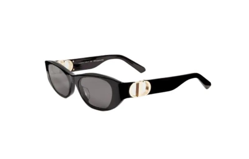 DIOR Plastic Metal Irregular Shape Sunglasses Unisex Black