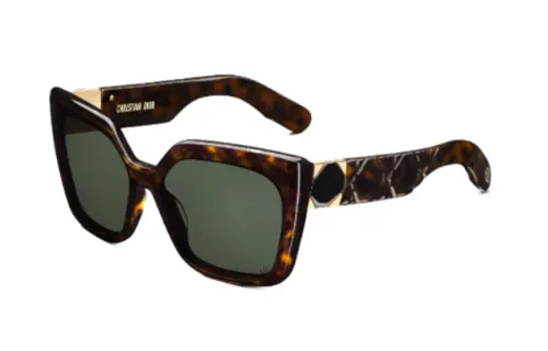 DIOR Acetate Irregular Shape Sunglasses Women's Tortoiseshell