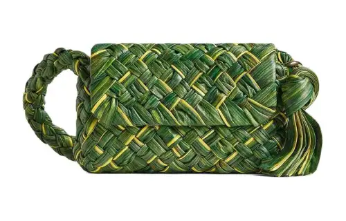 Bottega Veneta Calfskin Shoulder Bag Women's Seaweed Color