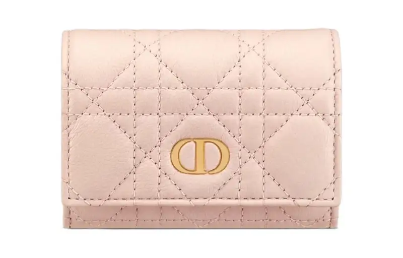 DIOR Soft Calfskin Wallet Women's Rouge Pink