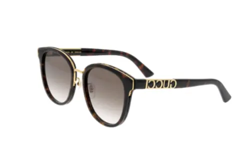 GUCCI Irregular Shape Sunglasses Women's Tortoiseshell