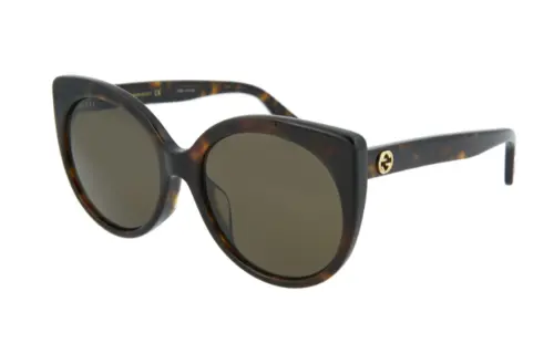 GUCCI Irregular Shape Sunglasses Women's Tortoiseshell