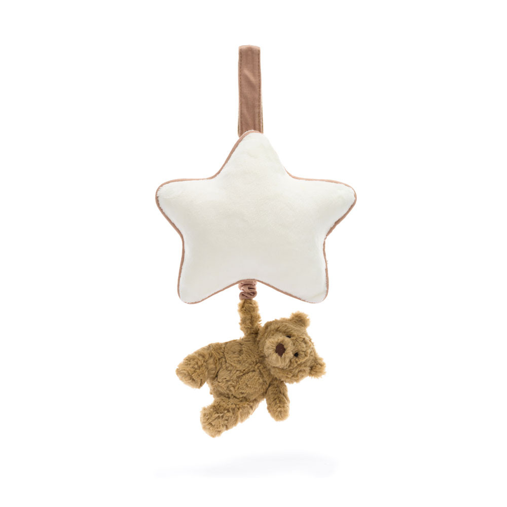 JELLYCAT Barcelo Bear Series Romu Bear Musical Rally Soothing Plush Pendant Sitting Height 30cm