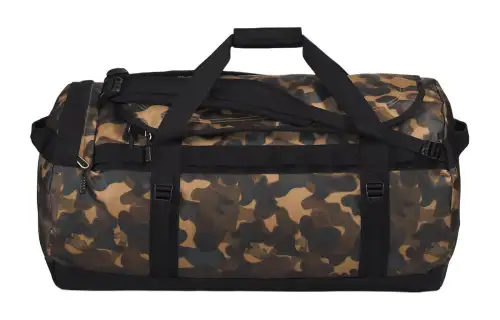 THE NORTH FACE 95L Portable Crossbody Bag Travel Bag Outdoor Bag Recycled Polyester Camouflage & Black Unisex