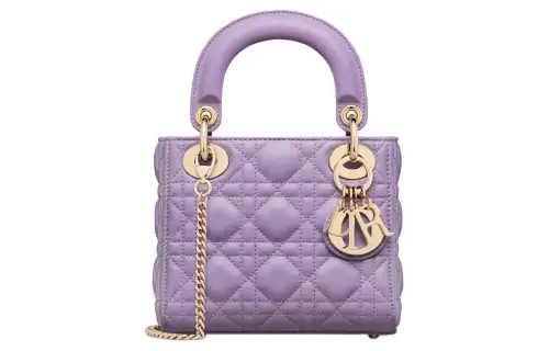 DIOR Lady Dior Sheepskin Handbag, Shoulder Bag, Crossbody Bag, Handbag Mini Women's Light Purple
