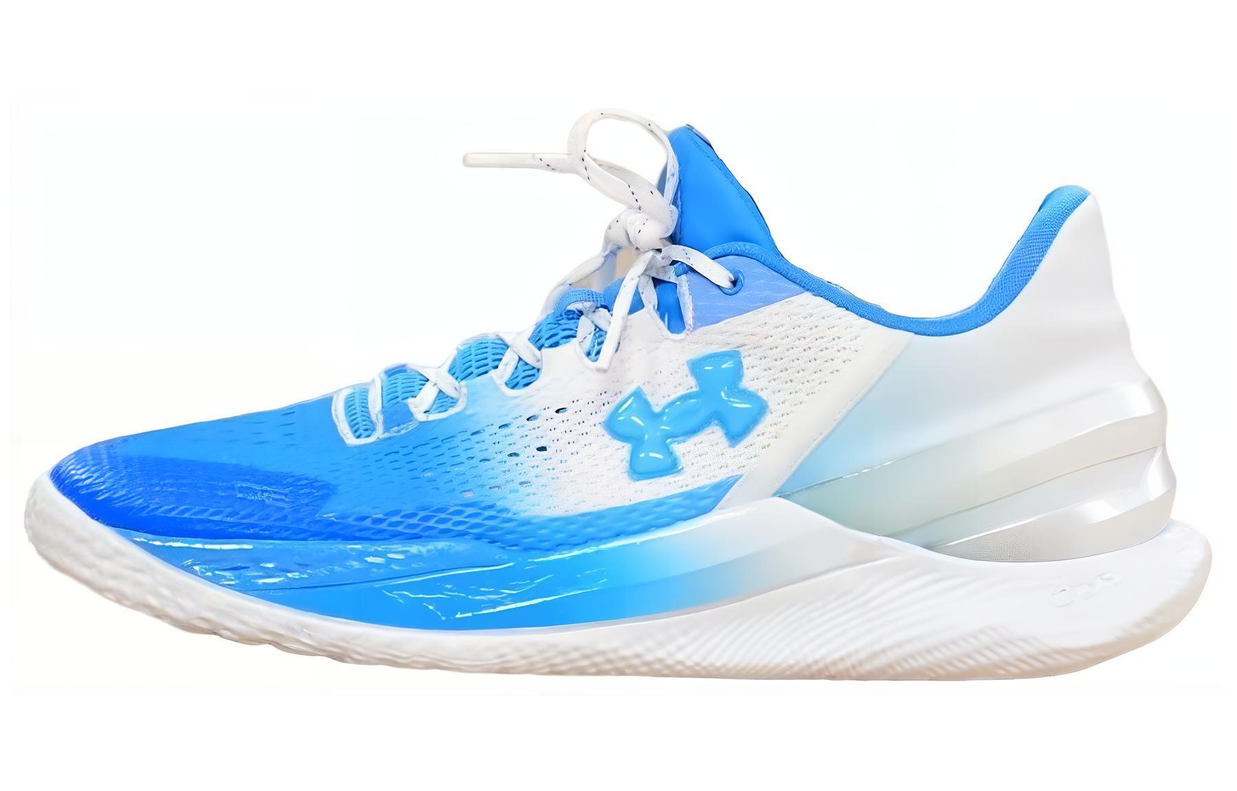 Under Armour Curry 2 Low Flotro \"Mouthguard\" Comfortable, breathable, wear-resistant and breathable, low-top basketball shoes, men's blue and white