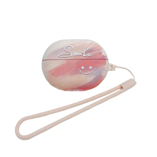 Baohuguang is suitable for Huawei FreeClip/FreeBuds 3/4e/5i/FreeBuds SE2 TPU with lanyard, smiling colorful cloud creative ins style cute all-inclusive protection and anti-fall earphone case