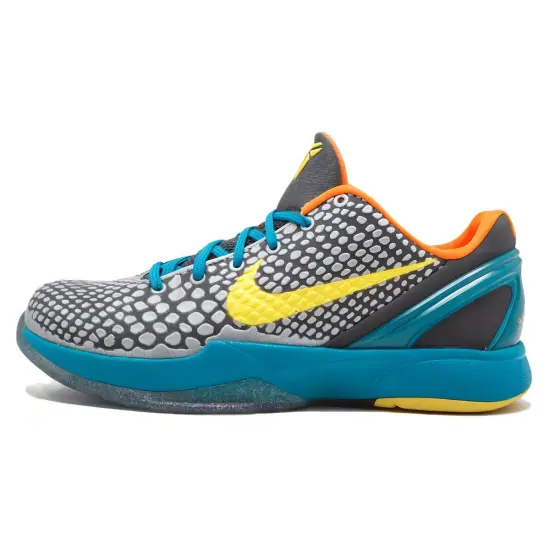 Nike Zoom Kobe 6 Basketball Shoes Men Low-top Dark Grey/yellow/glass Blue