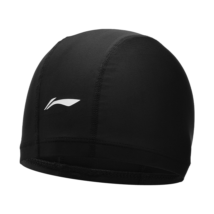 Li Ning Adults Swimming Cap Fabric Unisex Black