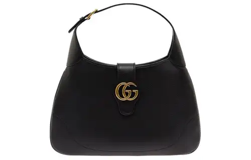 GUCCI Leather Shoulder Bag Women's Black