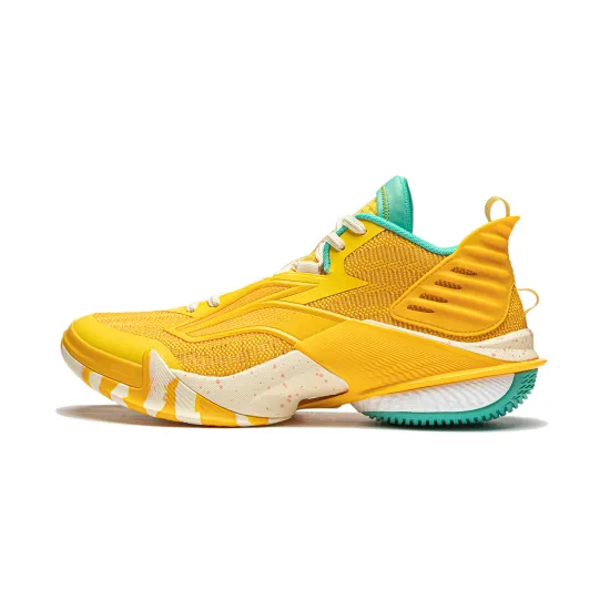 LINING Power 10 Basketball Shoes Men Mid Top Yellow