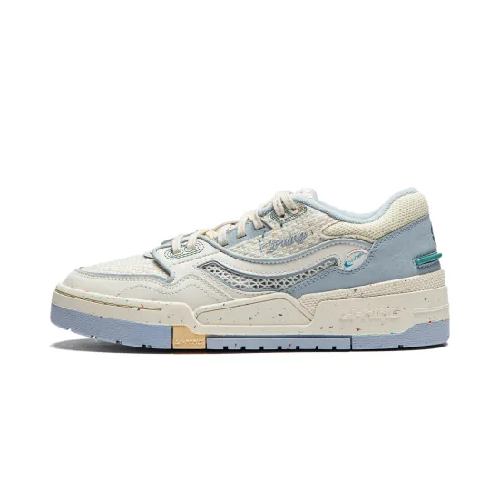 LINING 001 BTC Skateboard Shoes Women's Low-Top Ivory/Cloud Blue