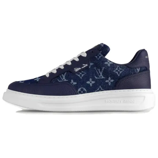 LOUIS VUITTON Beverly Hills Skateboard Shoes Men Low-Top Blue