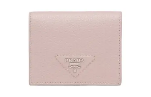 PRADA Leather Wallet Small Women's Lotus Pink