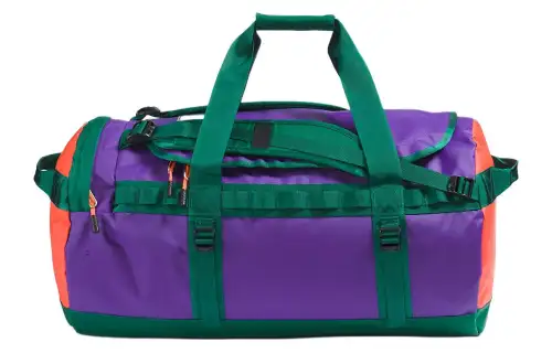 THE NORTH FACE 80L One Shoulder Crossbody Portable Outdoor Bag Recycled Bulletproof Nylon Green & Purple Unisex