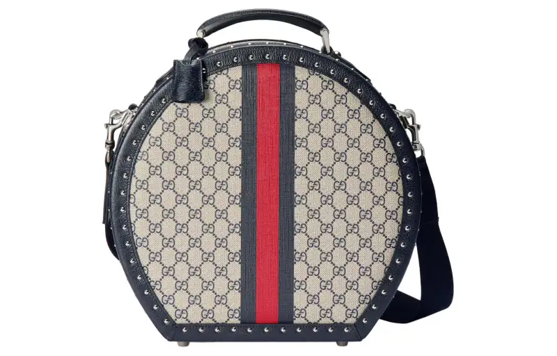 GUCCI Canvas Bag Hat Storage Box Storage Box Small Women's Beige & Blue