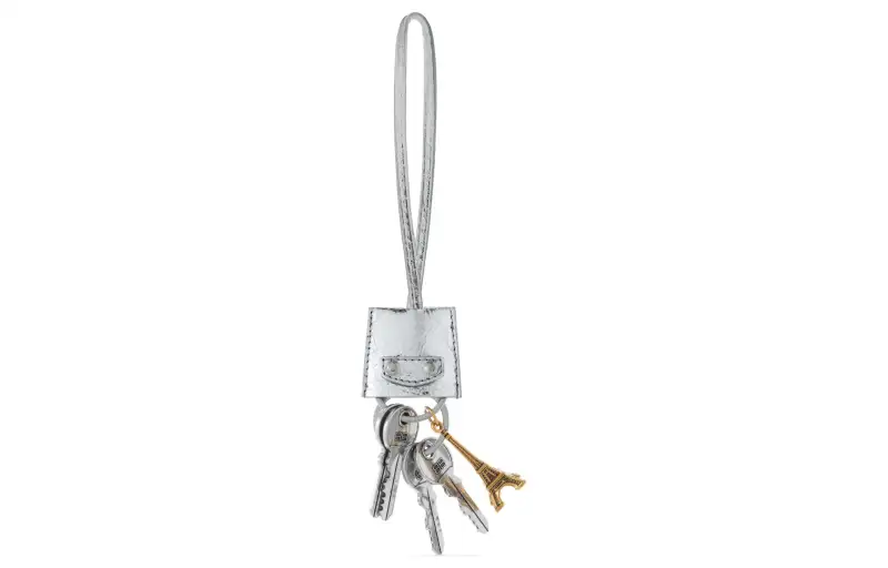Balenciaga Le City Charm Eiffel Metallized Keychain