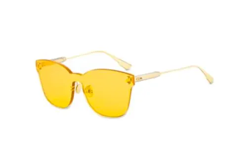 DIOR Irregular Shape Sunglasses Women's Yellow