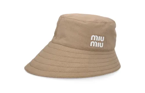 MIU MIU Cotton Bucket Hats Women's Brown