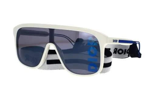 DIOR Acetate Metal Irregular Shape Sunglasses Men's White