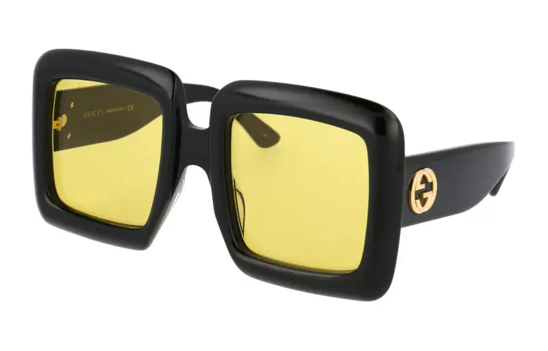 GUCCI Acetate Square Sunglasses Women's Black