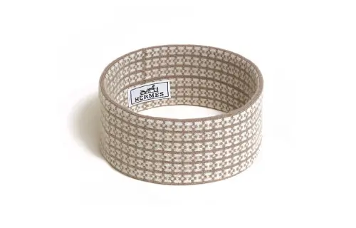HERMES Cashmere Hair Bands Women's Khaki