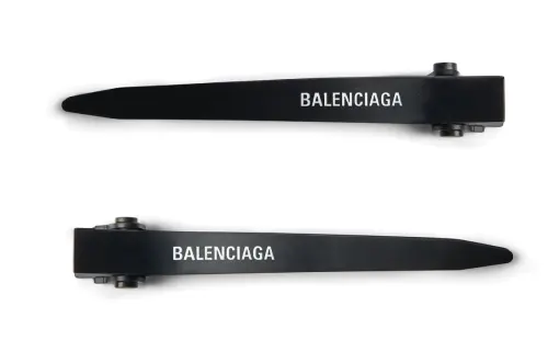 Balenciaga Letter Print Hair Clips Women's Black